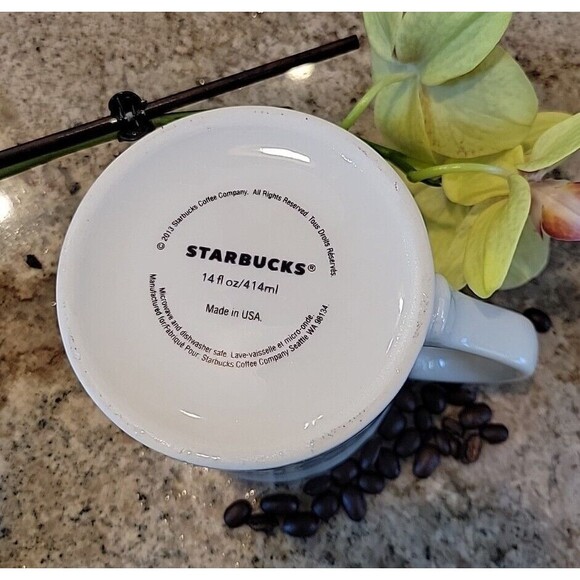 STARBUCKS Logo Coffee Tea Ceramic Mug 14 fl oz / 414ml USA Seattle , WA. 2013 - Picture 4 of 4